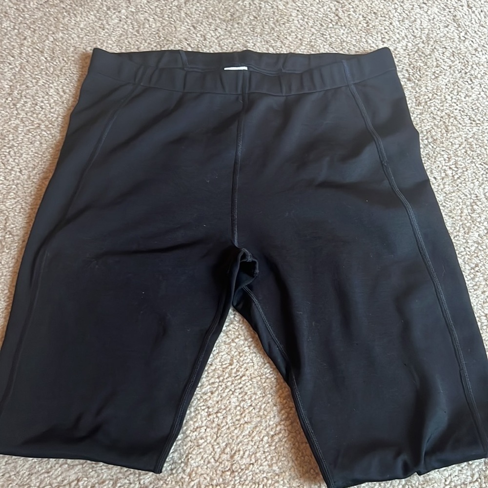 Victorias Secret Sport VSX black fleece lined pull on side zip ankle leggings l - Picture 2 of 7